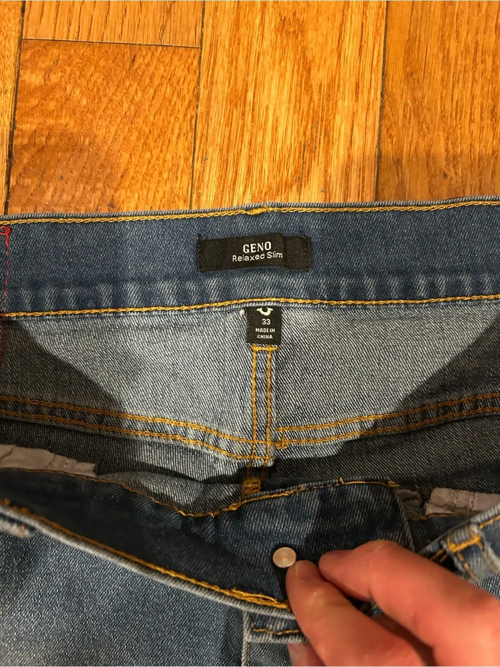 True Religion Geno Relaxed Slim Jeans Mens 33 Blue Denim Stretch Low Rise Y2K